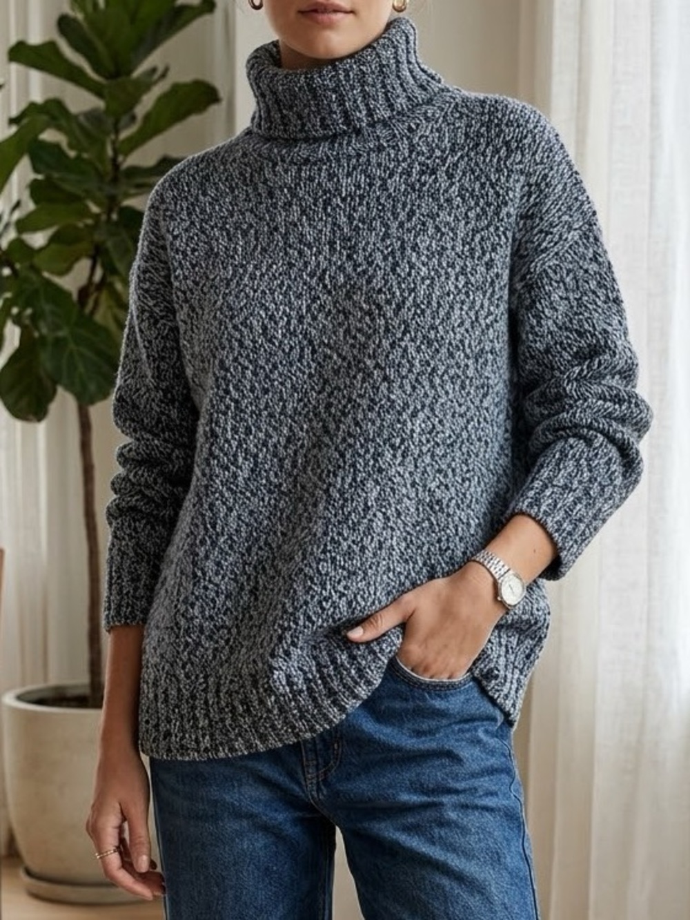 Jones New York Marled Turtleneck Sweater